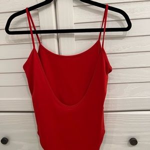 Zara Red Low Back Bodysuit